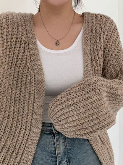 Oversized Open Front Long Sleeve Knit Cardigan