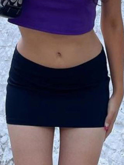 Color Stretch Micro Slim Mini Skirt