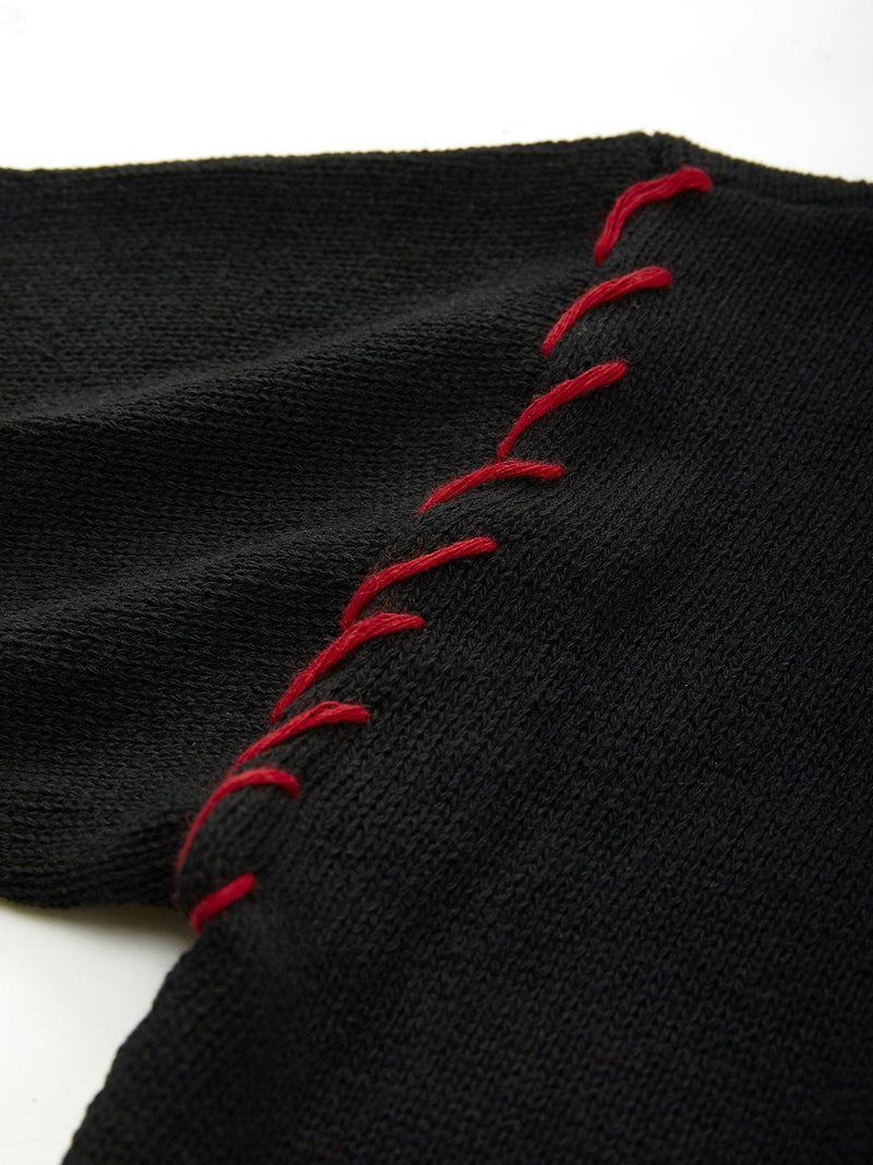 Colorblock Oversized Heart Knit Sweater