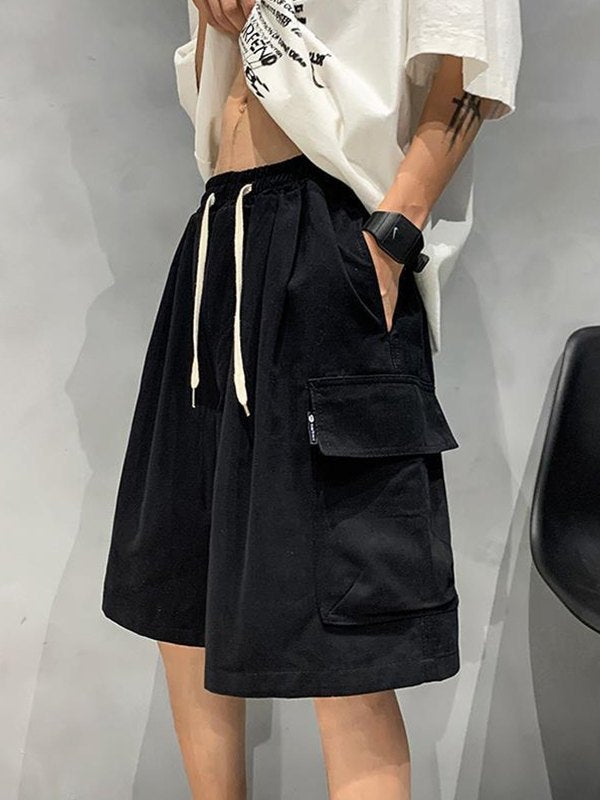 Black Baggy Cargo Shorts