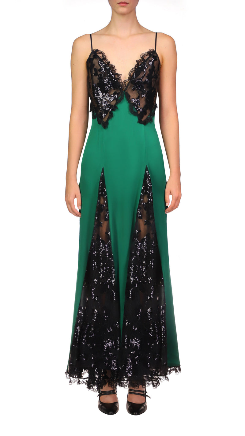 Susanna V-neck Sequin Embellished Maxi Dress