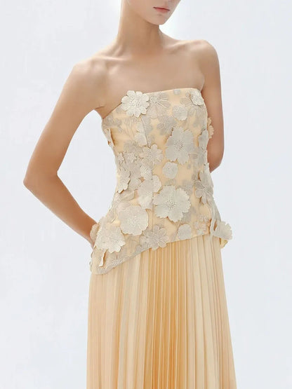 Haley Sleeveless Folds Maxi Dress