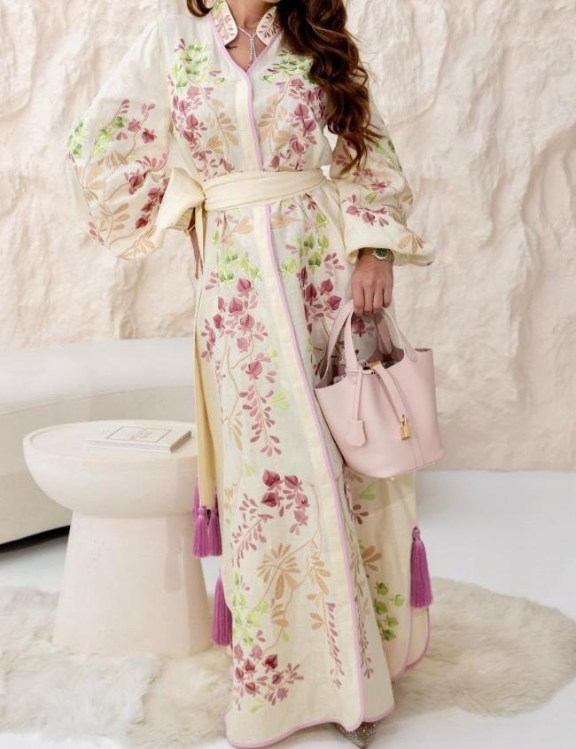 Cressida Lace Up Long Sleeve Maxi Dress
