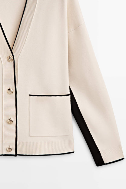 Knit Buttoned Cardigan White