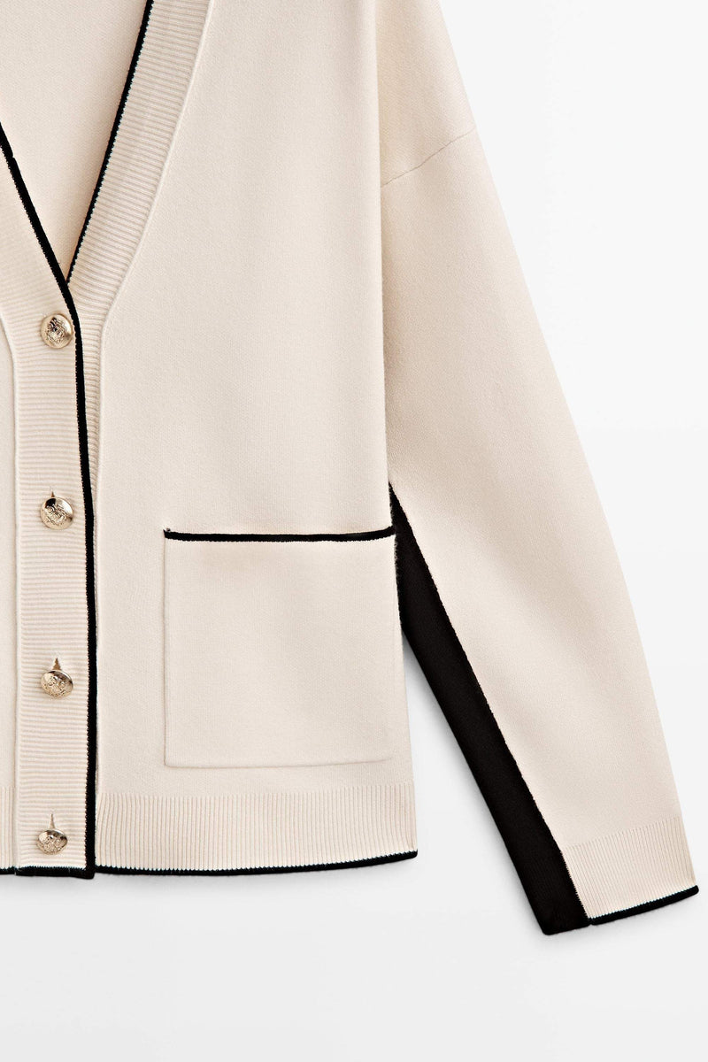 Knit Buttoned Cardigan White