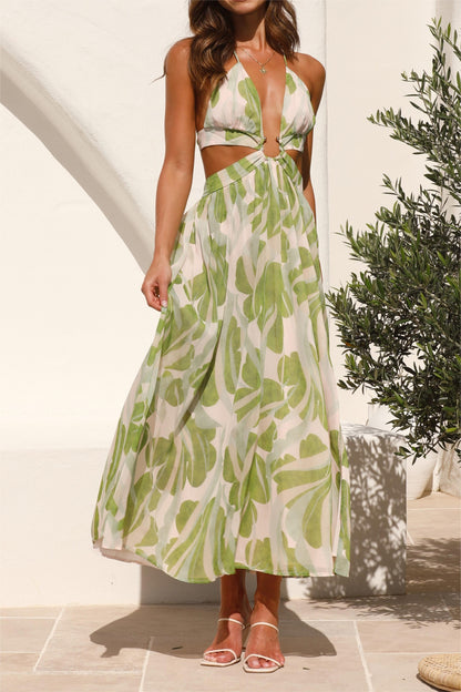 Lace Up Cut-out Midi Dress