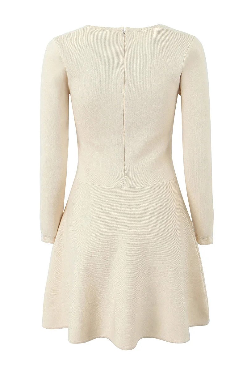 Lillian Square-neck Knit Mini Dress