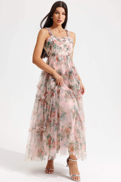 Cami Tapered Waist Frill Hem Midi Dress
