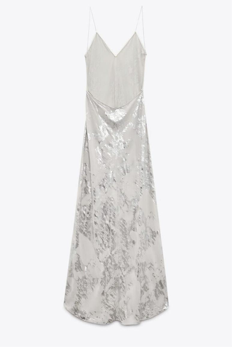 V-neck Backless Cami Maxi Dress