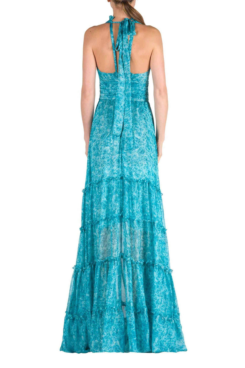 V-neck Sleeveless Splicing Maxi Dress