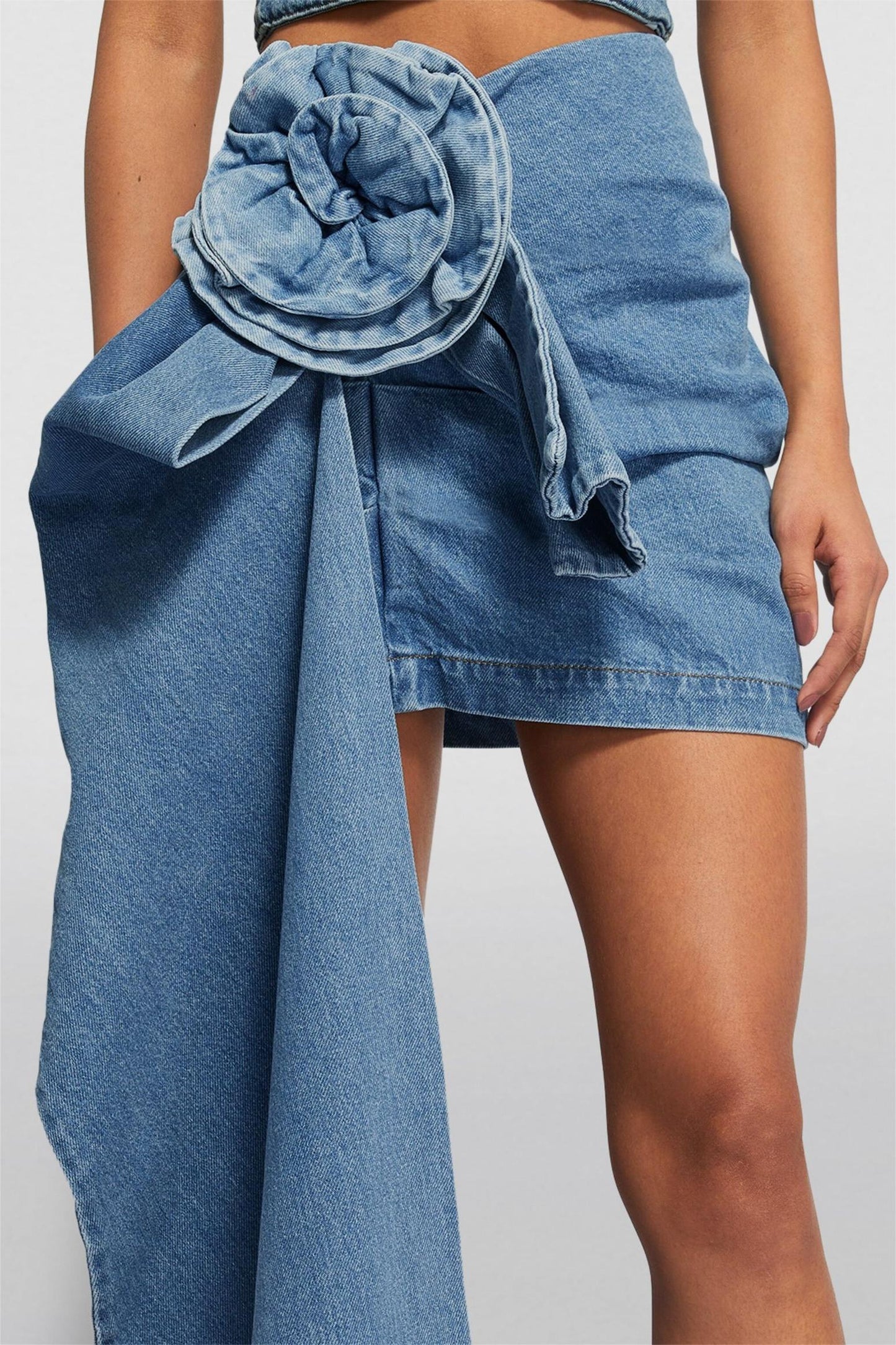 Denim 3d Mini Skirt