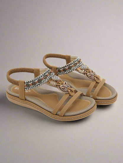 Siketu | Meralda Braided Sequins Cushioned Sandal