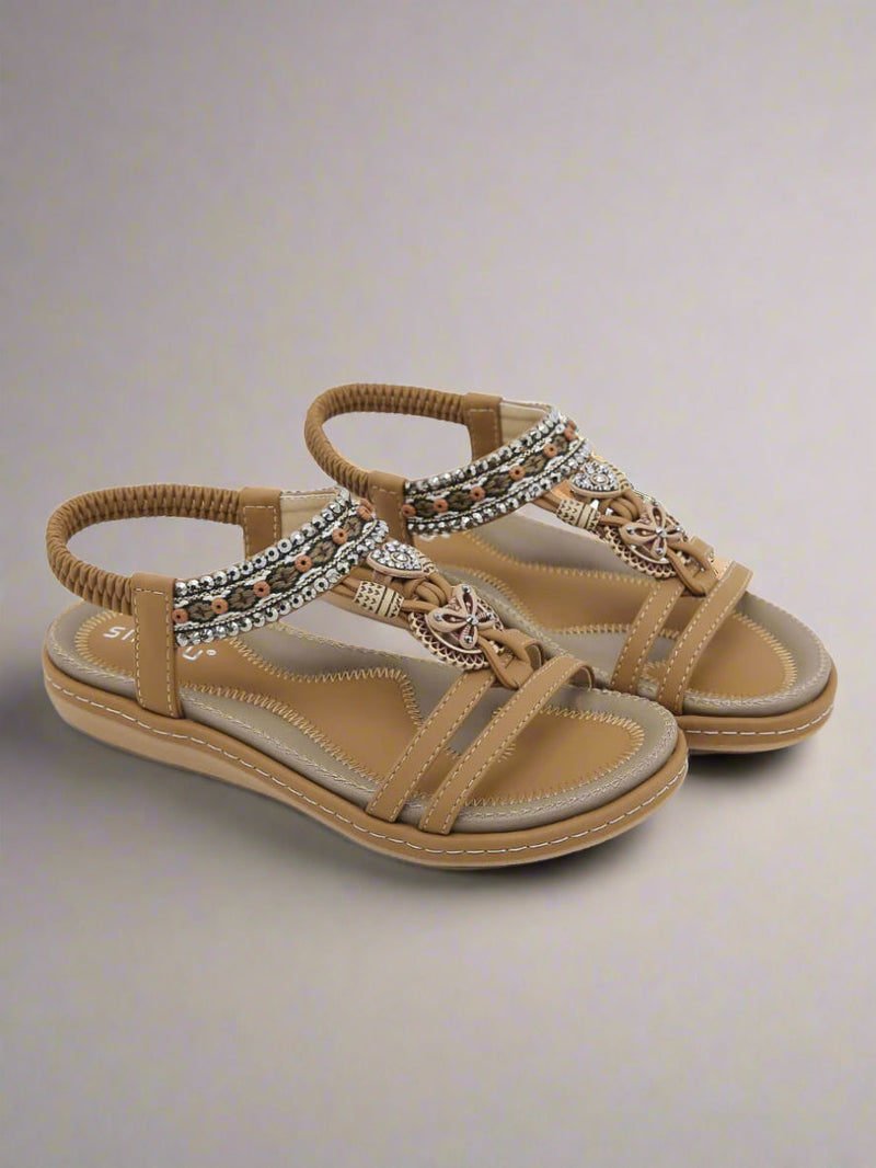 Siketu | Meralda Braided Sequins Cushioned Sandal