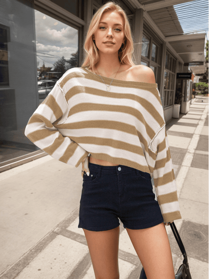 Saturday Morning Striped Crop Sweater