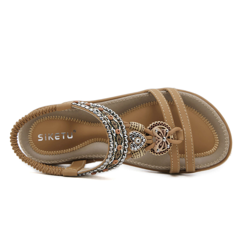 Siketu | Meralda Braided Sequins Cushioned Sandal