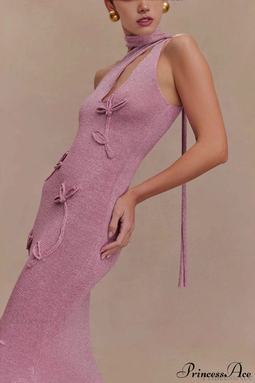 Knit Ruffle Maxi Dress
