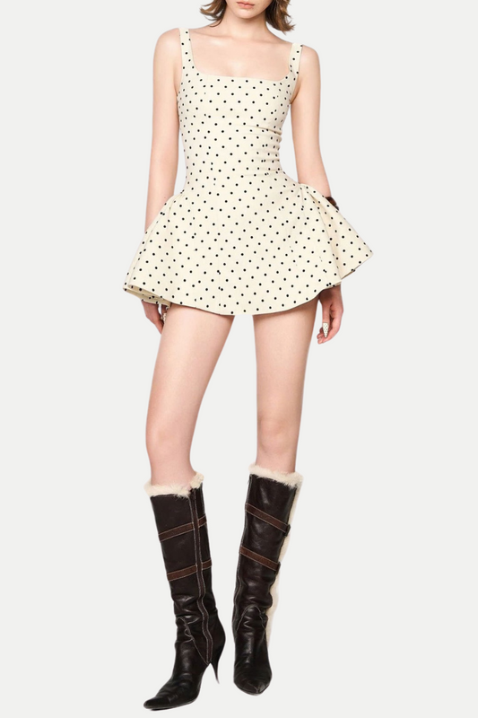 Kuyio Polka Dot Mini Dress