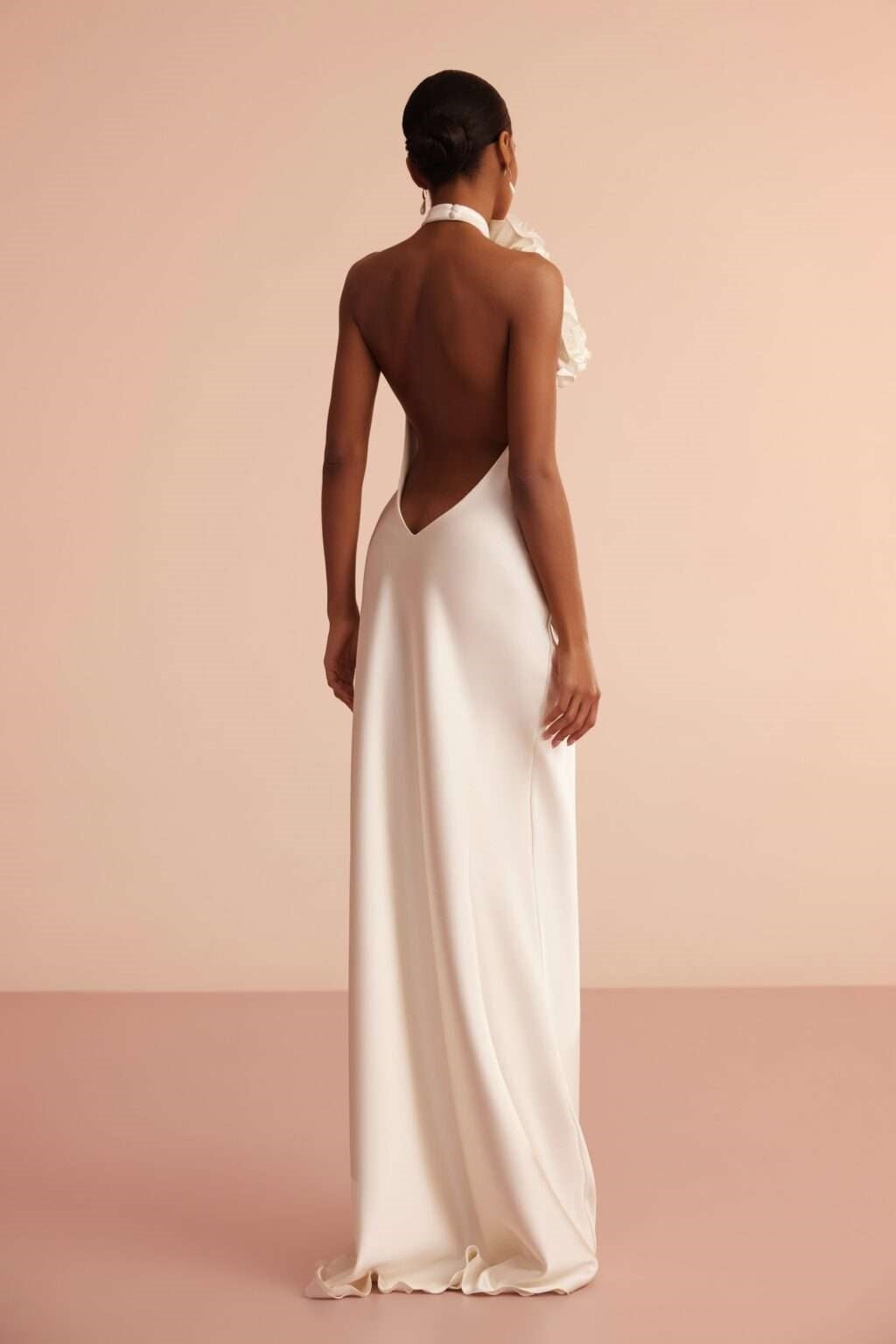 Isabel Halterneck Applique Maxi Dress