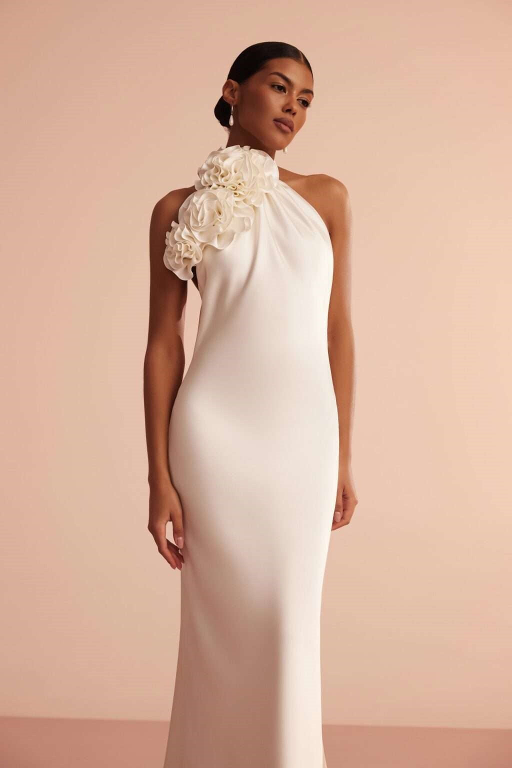 Isabel Halterneck Applique Maxi Dress
