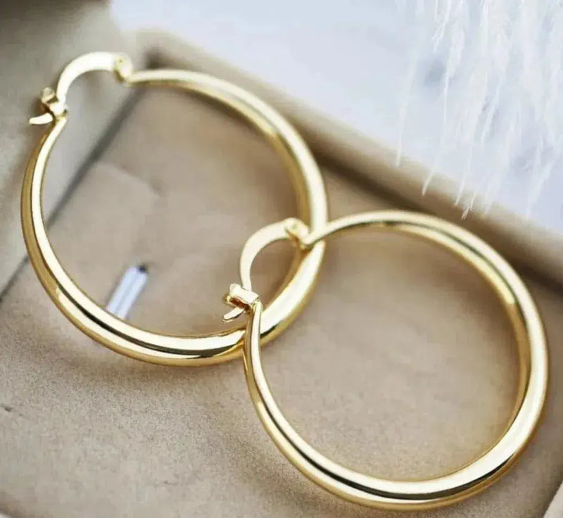 Minimal Large Hoop Golden Earings