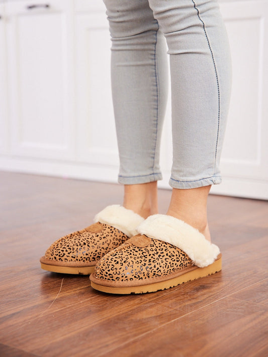 Stefanie Leopard Faux Fur Slipper