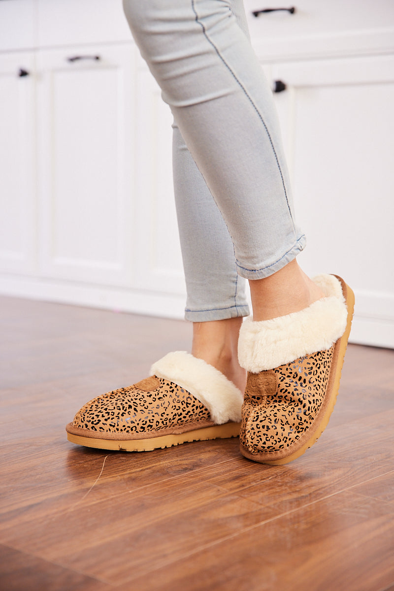 Stefanie Leopard Faux Fur Slipper