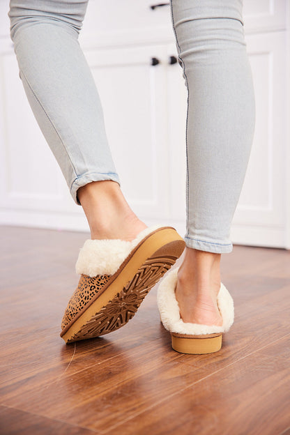 Stefanie Leopard Faux Fur Slipper