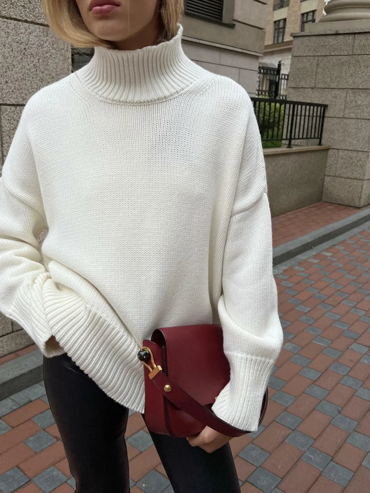 Knitted Loose Turtleneck Sweater