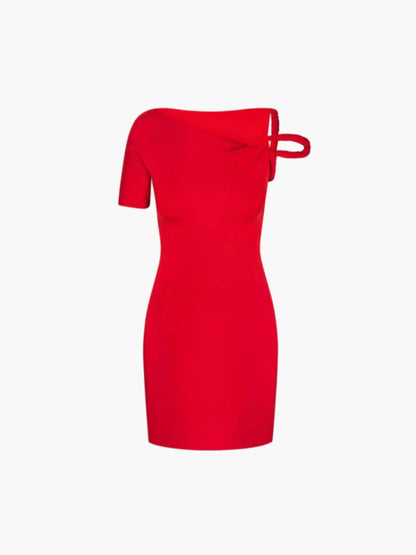 Off-shoulder Cutout Bodycon Mini Dress