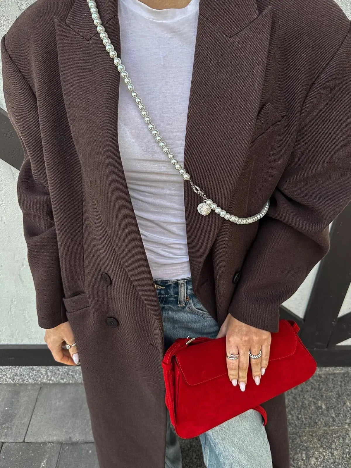 Oversized Double-breasted Wool Trench Coat