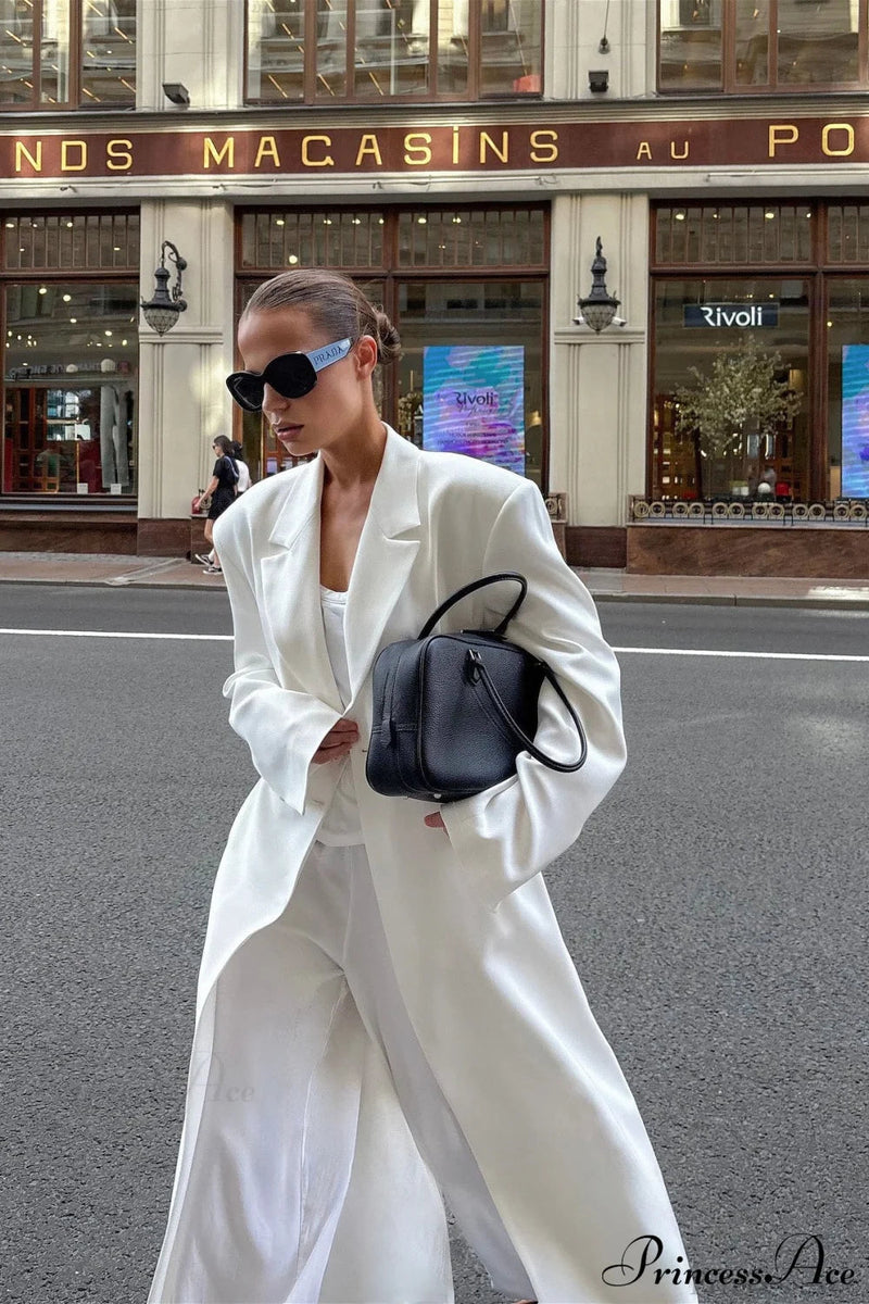 Long Sleeve Fitted Waist Long Overcoat