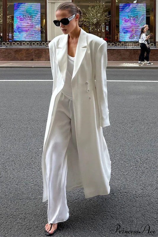 Long Sleeve Fitted Waist Long Overcoat