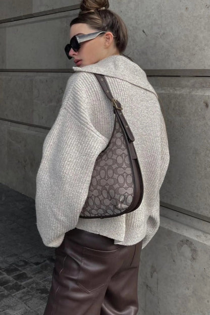 Loose Fit V-neck Knit Sweater