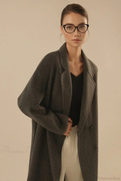 Loose Mid-length Slouchy Korean Wool Overcoat