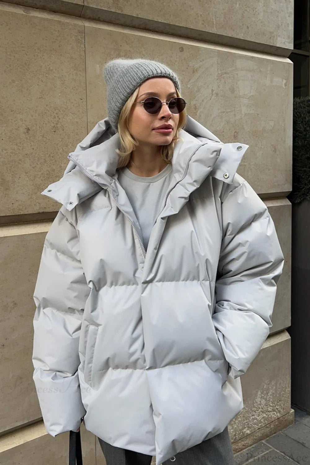 Loose Minimalist Hooded Cotton Coat