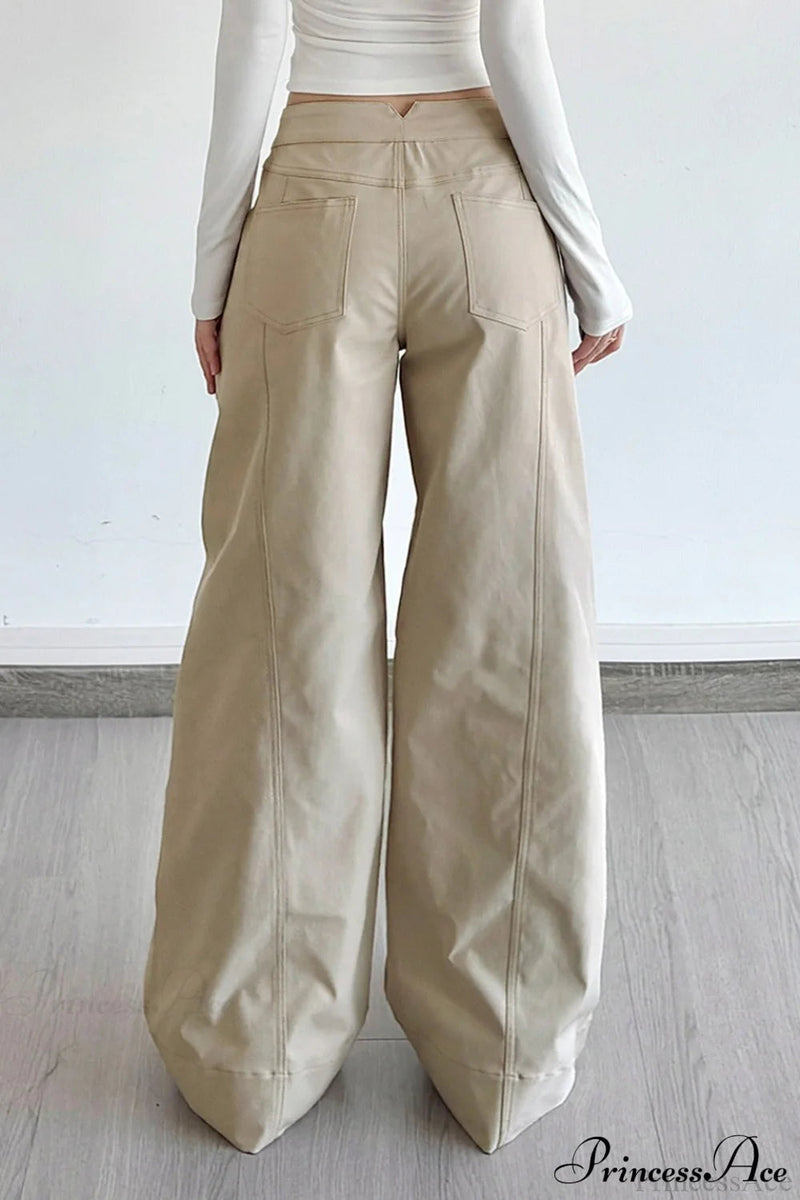 Loose Wide-leg Drawstring Cargo Pants