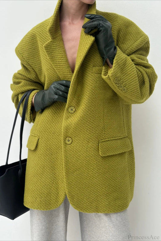 Loose Wool Blazer Warm Versatile Coat