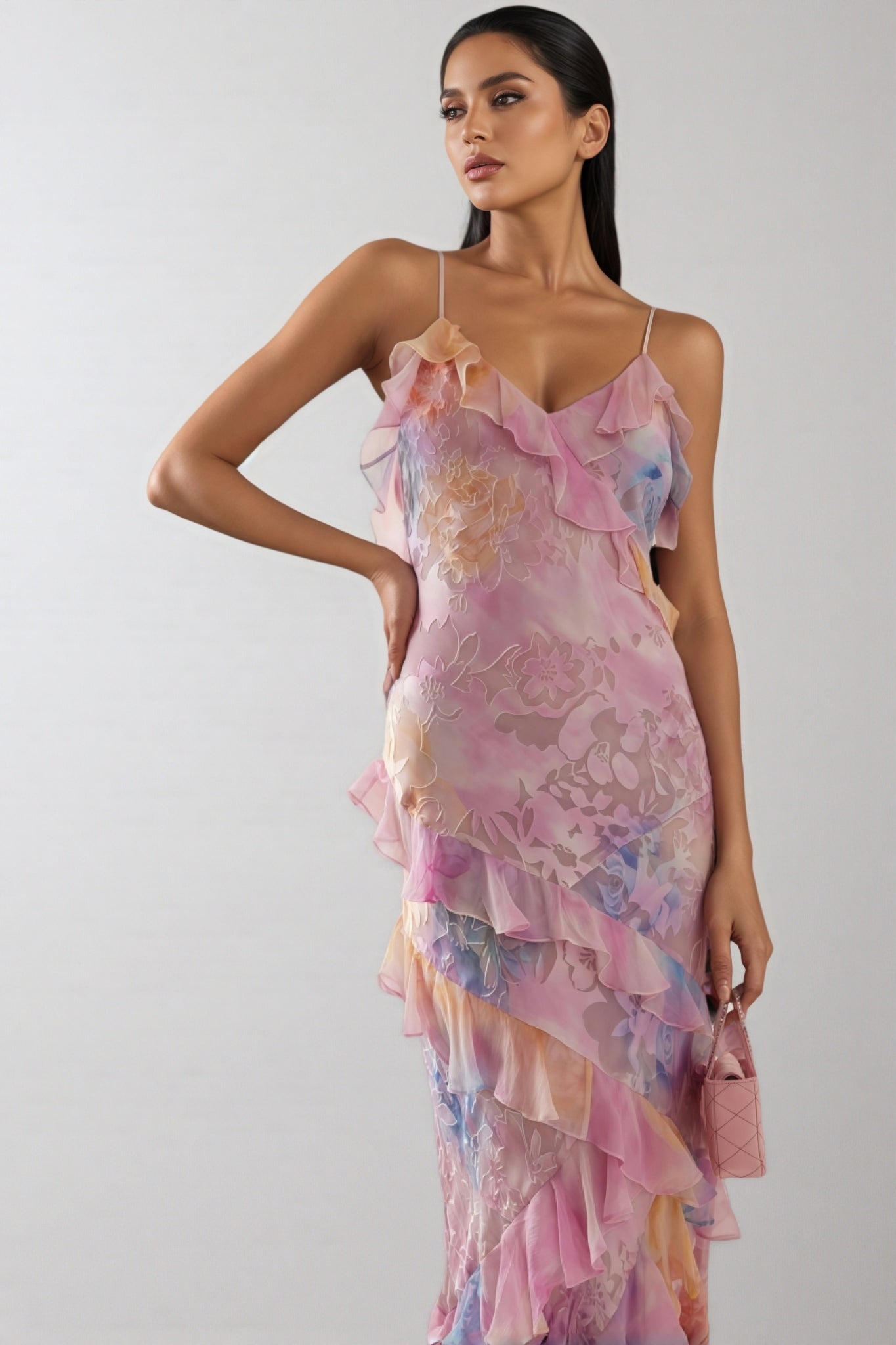 Wynan Frill Sleeveless Maxi Dress