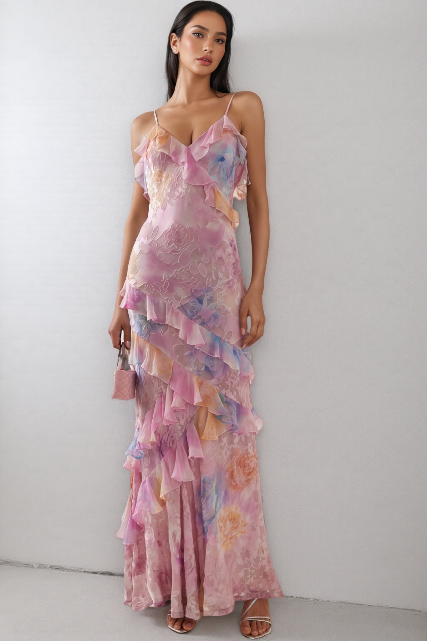 Wynan Frill Sleeveless Maxi Dress