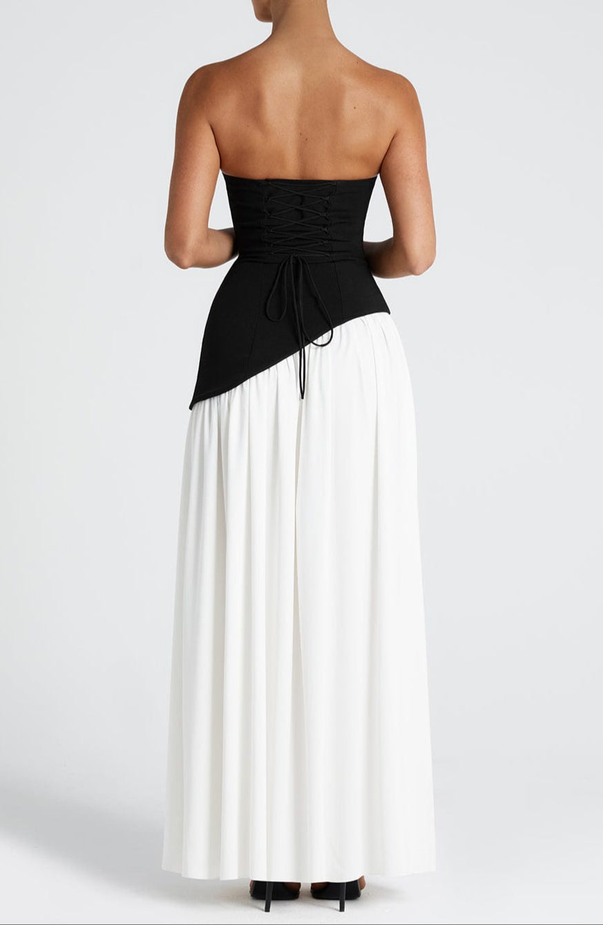 Jacobella Maxi Dress - Black/white