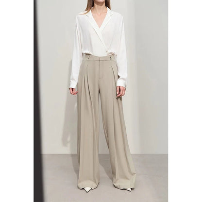 Minimalist Wide-leg Pleated Pants