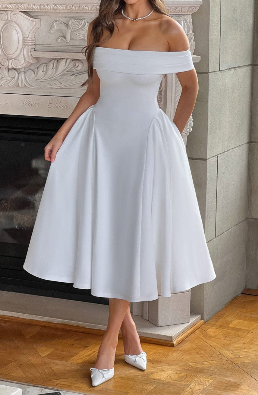 Rafaella Midi Dress - White