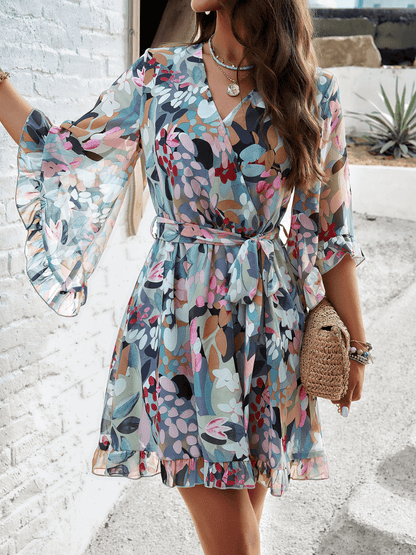 Sienna Wrap Mini Dress - Multi