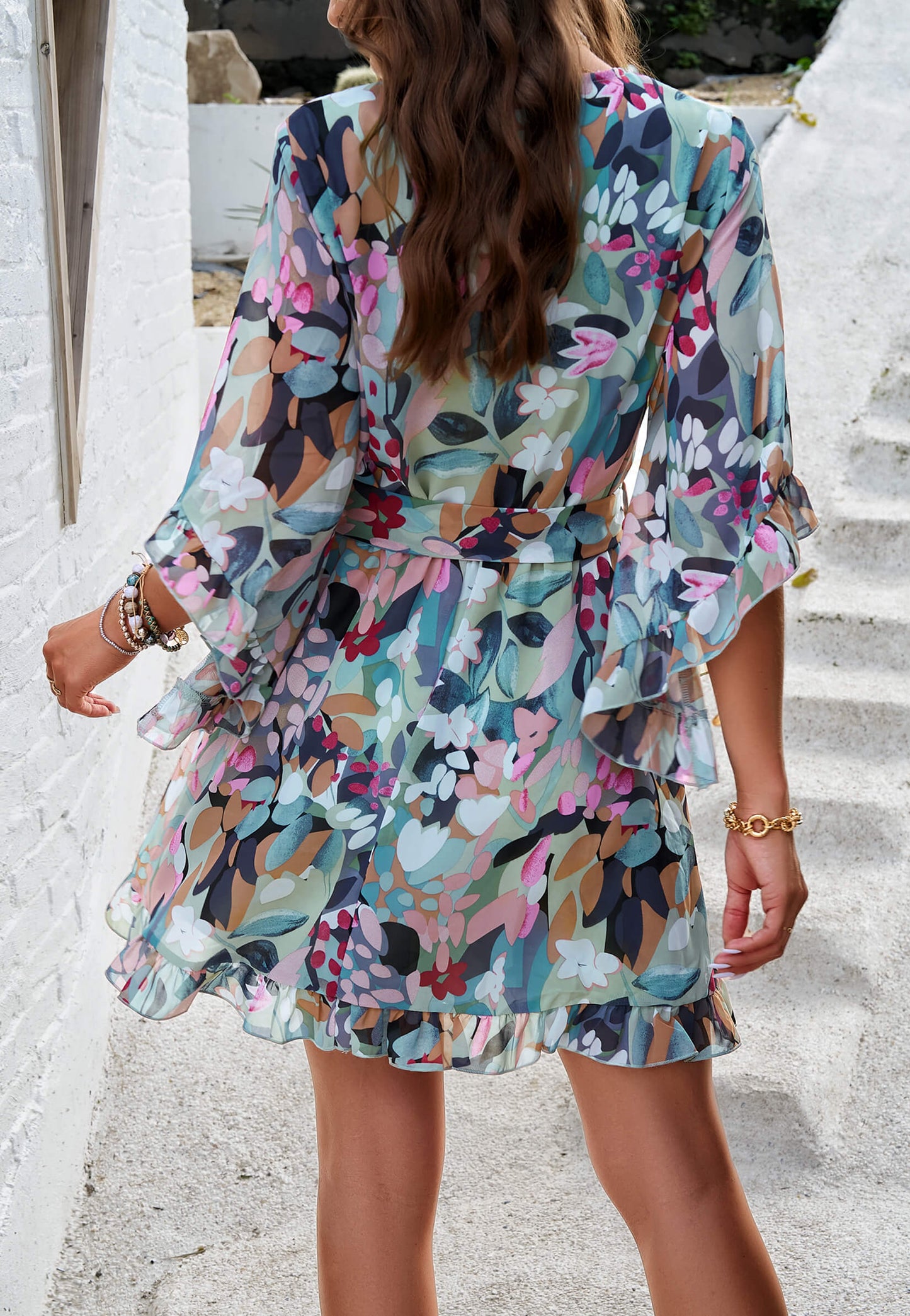 Sienna Wrap Mini Dress - Multi