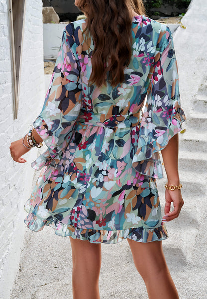Sienna Wrap Mini Dress - Multi