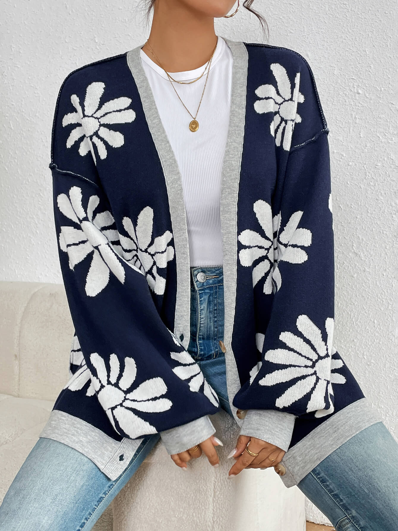 Janelle Knit Cardigan - Navy