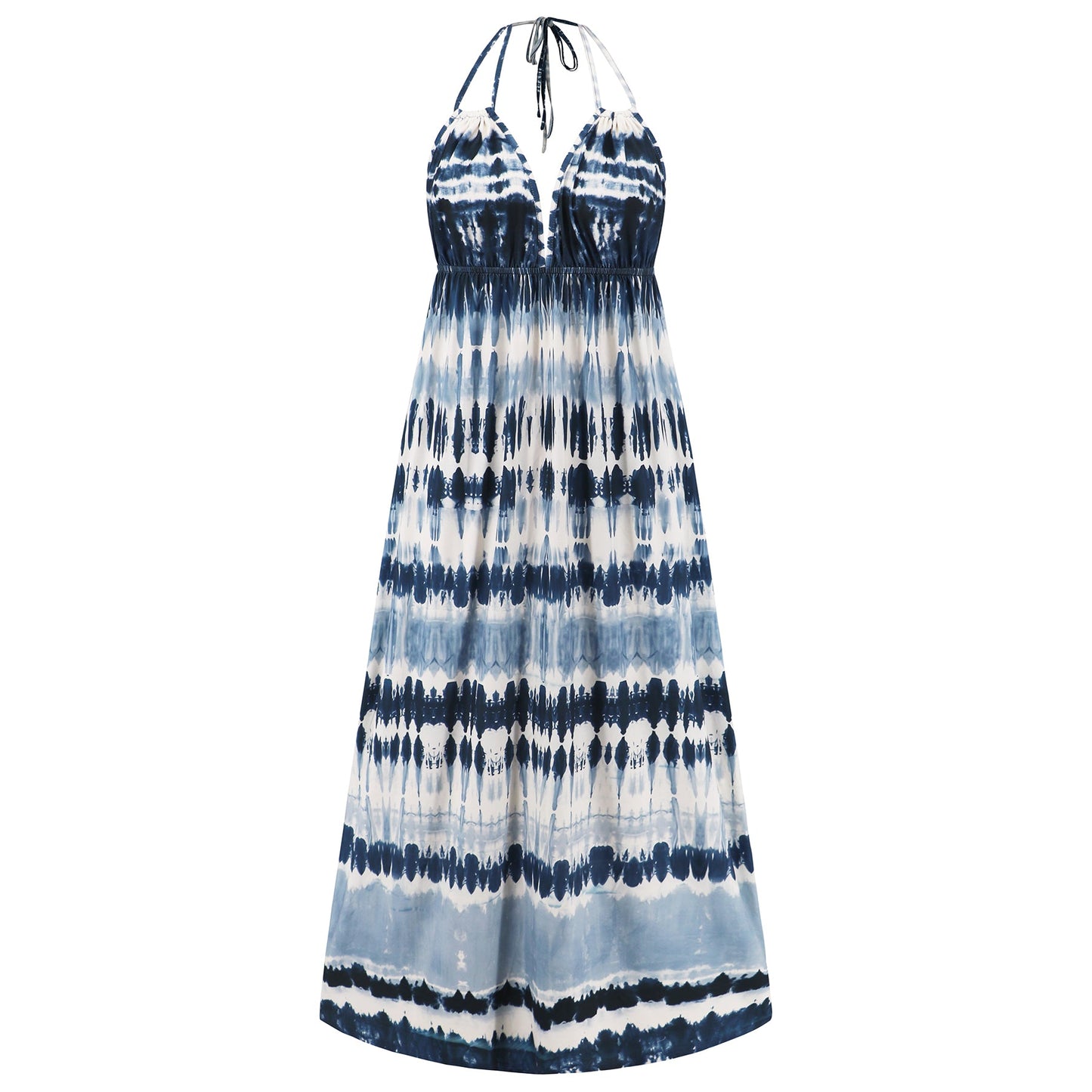 Beach Paradise Tie-dye Maxi Dress - Navy