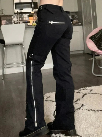 New Gloomy Punk Gothic Y2k Patchwork Pant