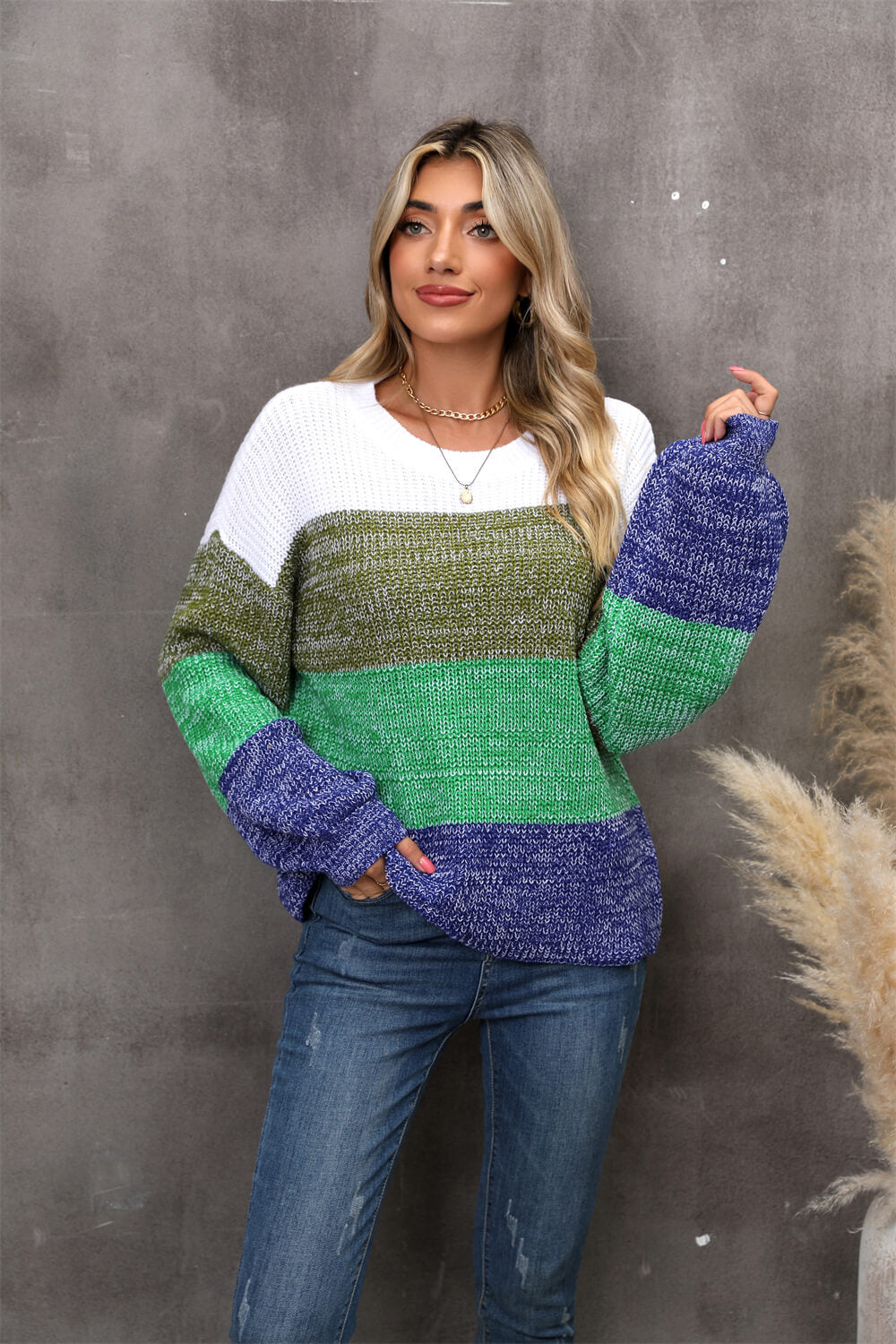 Chosen One Striped Knit Sweater - Olive