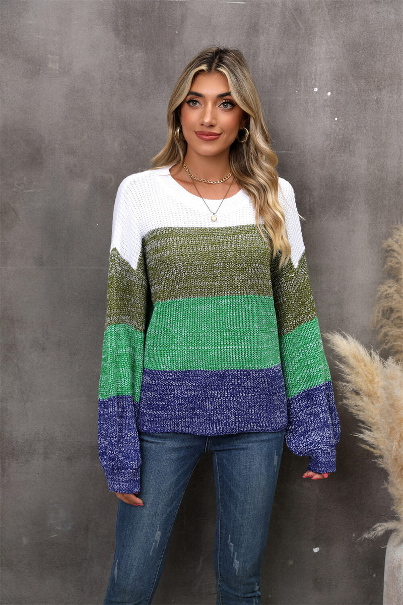 Chosen One Striped Knit Sweater - Olive